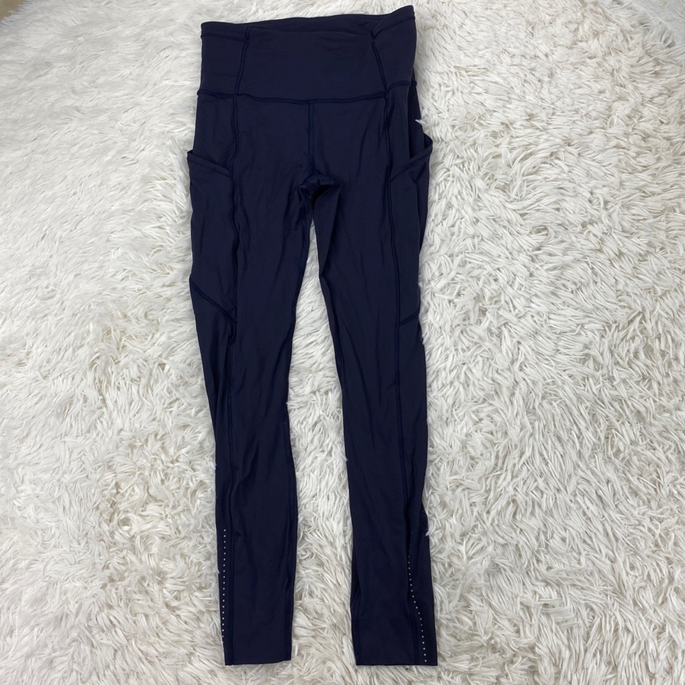 Lululemon Fast & Free 7/8 Tight II *Nulux 25" Midnight Navy